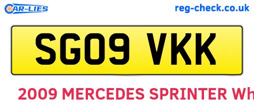 SG09VKK are the vehicle registration plates.