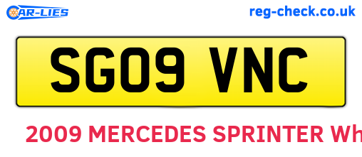 SG09VNC are the vehicle registration plates.