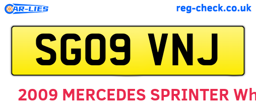 SG09VNJ are the vehicle registration plates.