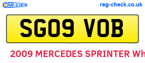 SG09VOB are the vehicle registration plates.