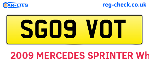 SG09VOT are the vehicle registration plates.