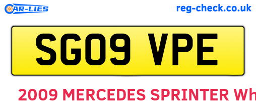 SG09VPE are the vehicle registration plates.
