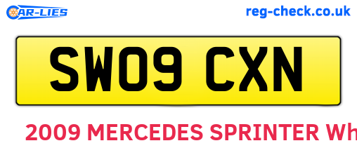 SW09CXN are the vehicle registration plates.