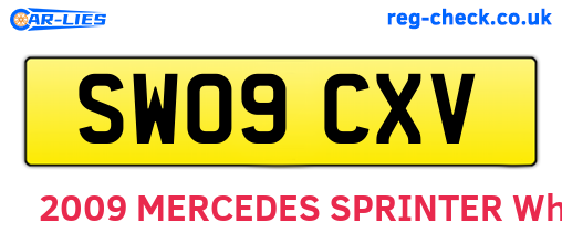 SW09CXV are the vehicle registration plates.