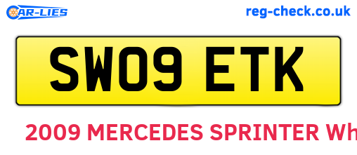 SW09ETK are the vehicle registration plates.