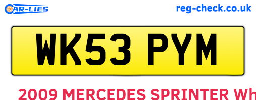 WK53PYM are the vehicle registration plates.