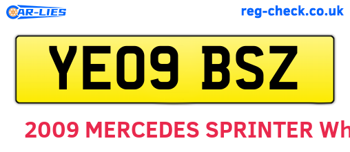 YE09BSZ are the vehicle registration plates.