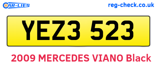 YEZ3523 are the vehicle registration plates.