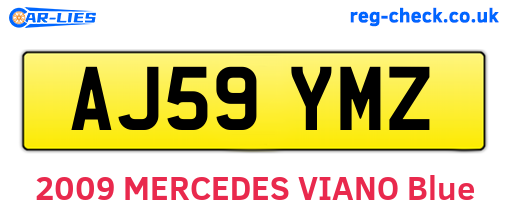 AJ59YMZ are the vehicle registration plates.