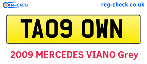 TA09OWN are the vehicle registration plates.