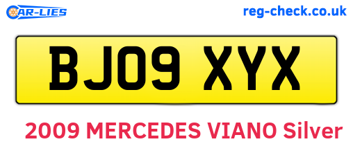 BJ09XYX are the vehicle registration plates.