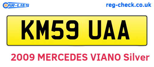 KM59UAA are the vehicle registration plates.