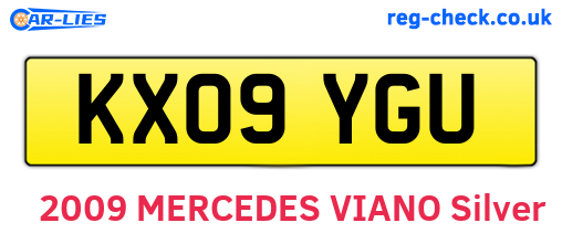 KX09YGU are the vehicle registration plates.