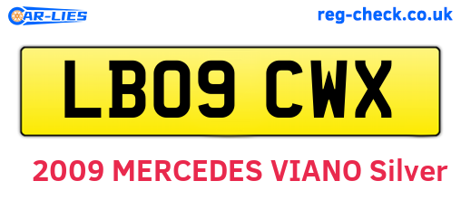 LB09CWX are the vehicle registration plates.
