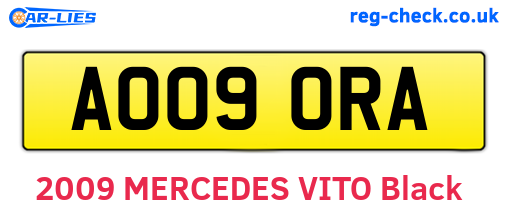 AO09ORA are the vehicle registration plates.