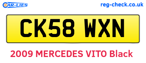 CK58WXN are the vehicle registration plates.
