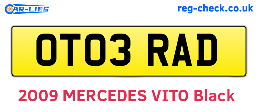 OT03RAD are the vehicle registration plates.
