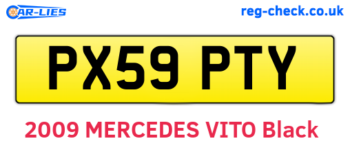 PX59PTY are the vehicle registration plates.