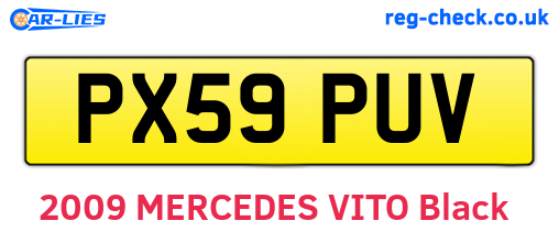 PX59PUV are the vehicle registration plates.