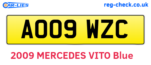 AO09WZC are the vehicle registration plates.