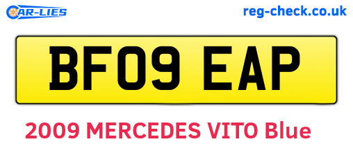 BF09EAP are the vehicle registration plates.