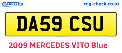 DA59CSU are the vehicle registration plates.