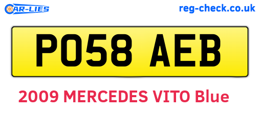 PO58AEB are the vehicle registration plates.
