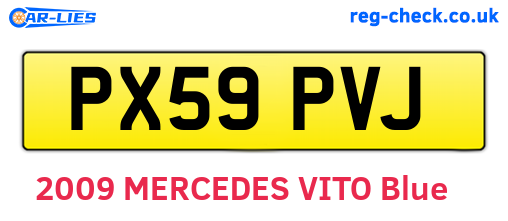 PX59PVJ are the vehicle registration plates.