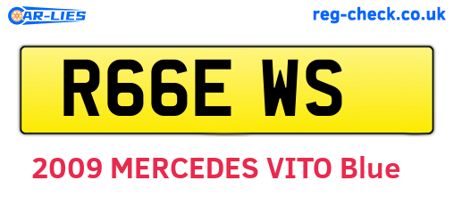 R66EWS are the vehicle registration plates.