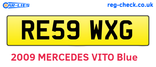 RE59WXG are the vehicle registration plates.