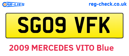 SG09VFK are the vehicle registration plates.