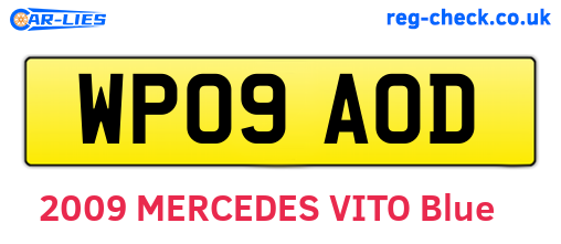 WP09AOD are the vehicle registration plates.
