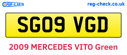 SG09VGD are the vehicle registration plates.