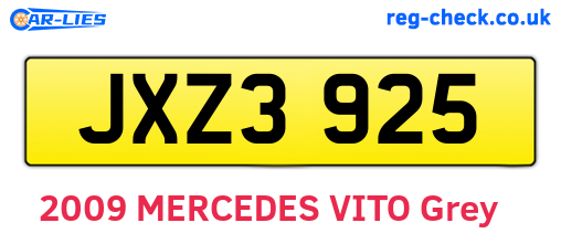 JXZ3925 are the vehicle registration plates.