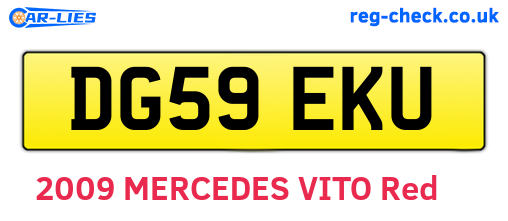 DG59EKU are the vehicle registration plates.