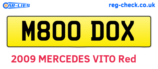 M800DOX are the vehicle registration plates.
