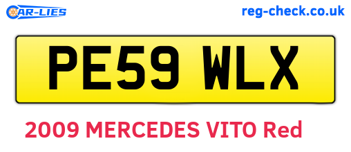 PE59WLX are the vehicle registration plates.