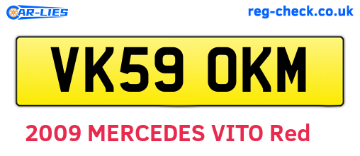 VK59OKM are the vehicle registration plates.