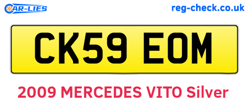 CK59EOM are the vehicle registration plates.
