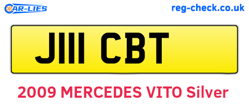 J111CBT are the vehicle registration plates.