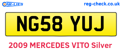NG58YUJ are the vehicle registration plates.