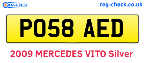 PO58AED are the vehicle registration plates.