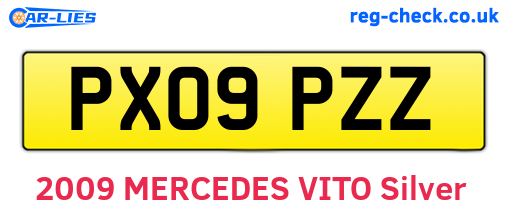 PX09PZZ are the vehicle registration plates.