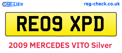 RE09XPD are the vehicle registration plates.