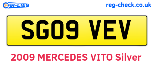 SG09VEV are the vehicle registration plates.