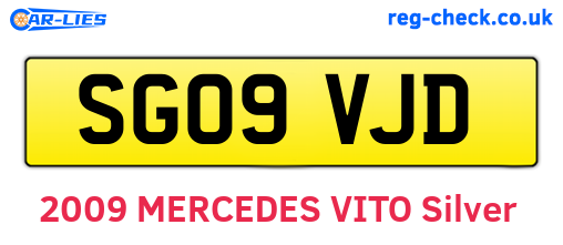 SG09VJD are the vehicle registration plates.