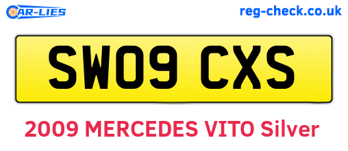 SW09CXS are the vehicle registration plates.
