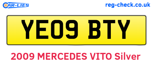 YE09BTY are the vehicle registration plates.