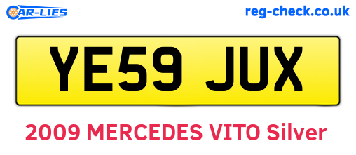 YE59JUX are the vehicle registration plates.