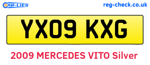 YX09KXG are the vehicle registration plates.